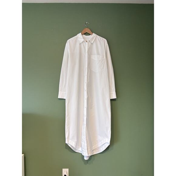 Anthropologie Maeve The Soren Poplin Cotton Midi Shirt Dress White Size XL - Picture 4 of 10